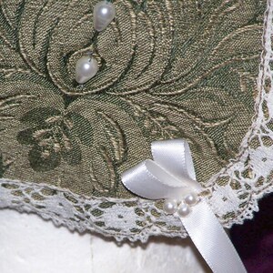 Custom Coif: Beaded or Appliqued Custom Coif, Your choice of fabric, lace, trim, fully lined. Made to order. image 3