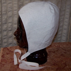 White Linen Coif, Small, Medium, L, XL, Long sides