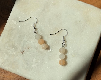 Layered Pink Aventurine Bead Earrings – Statement Gemstone Jewelry