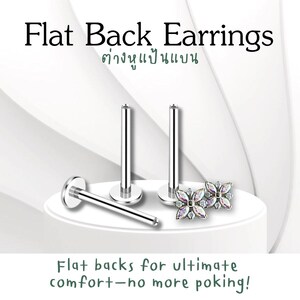 100% Titanium Flat Back Threaded Earrings for Sensitive Skin — Comfortable & Flush Behind the Ear