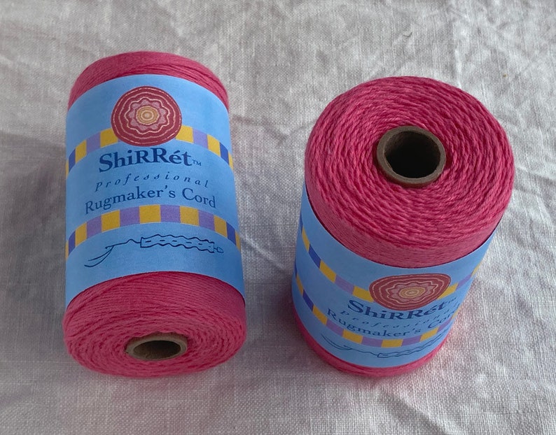 100% Cotton 4-Ply Cord is strong, for Crochet, Weaving, Knitting, Shirret, Rugmaking, Barbie Pink is Hot Pink, Color-fast.