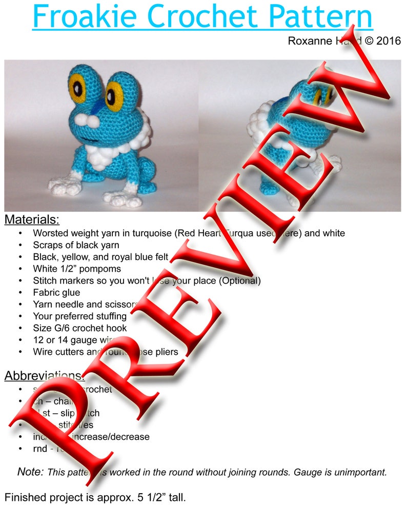 PATTERN: Froakie Crochet Plush image 2