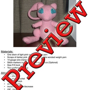 PATTERN: Mew Crochet Plush image 4