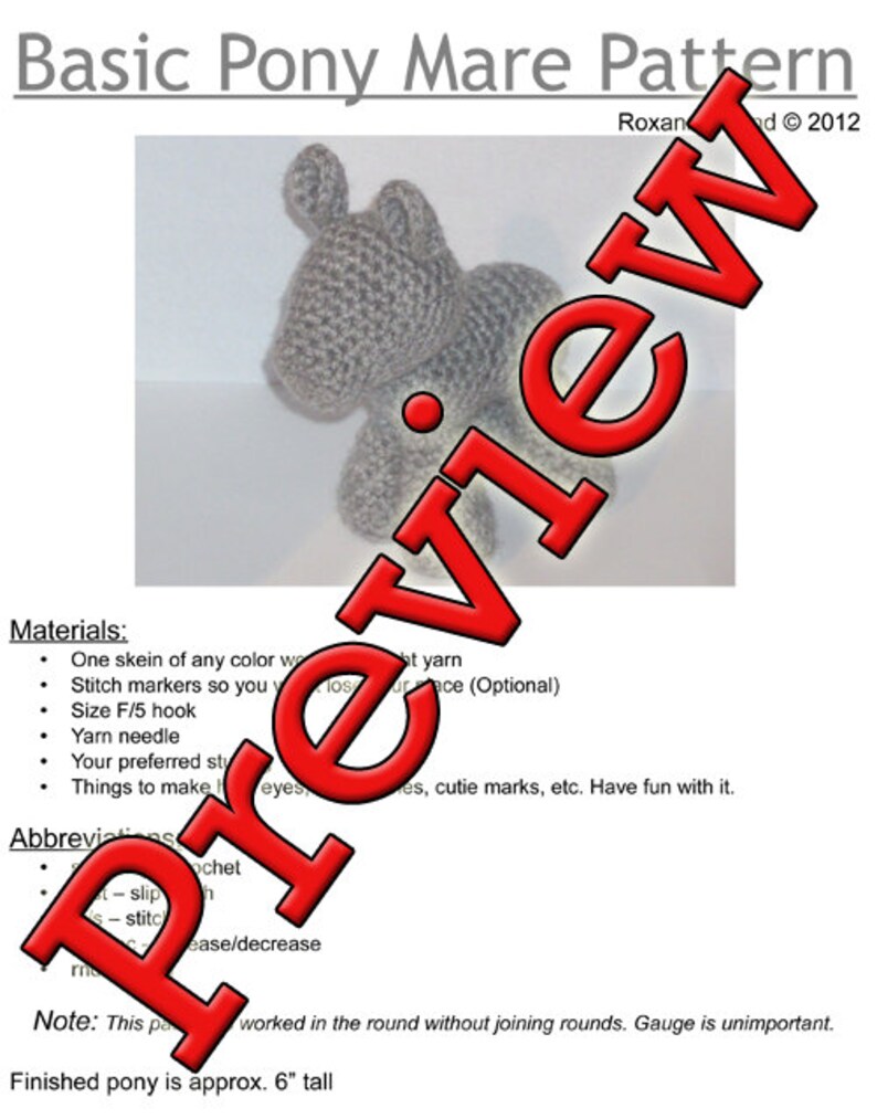 PATTERN: Pony Mare Crochet Plush image 2