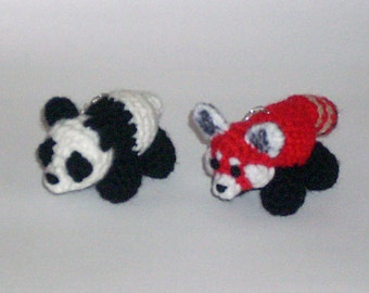 PATTERN: Giant and Red Panda Keychains