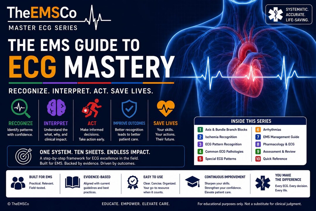 ECG Interpretation Master Pack | EMS Study Guide, Cheat Sheets (digital ...