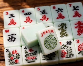 American mahjong tiles 166 pieces 30mm, small travel mahjong set, acrylic melamine game tiles
