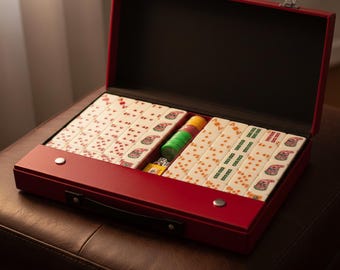 Portable travel mahjong set, acrylic melamine handheld, 120-piece multiplayer home table game