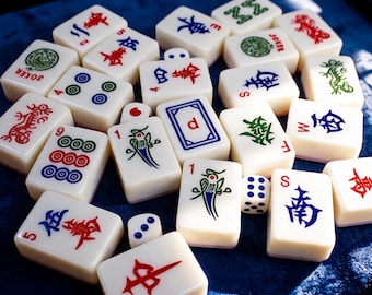 Mahjong tiles 30mm acrylic, Seasons themed mahjong set, replacement game tiles for collectors, 15g each