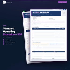 SOP Template Printable | Small Business Process Documentation (A4 PDF)