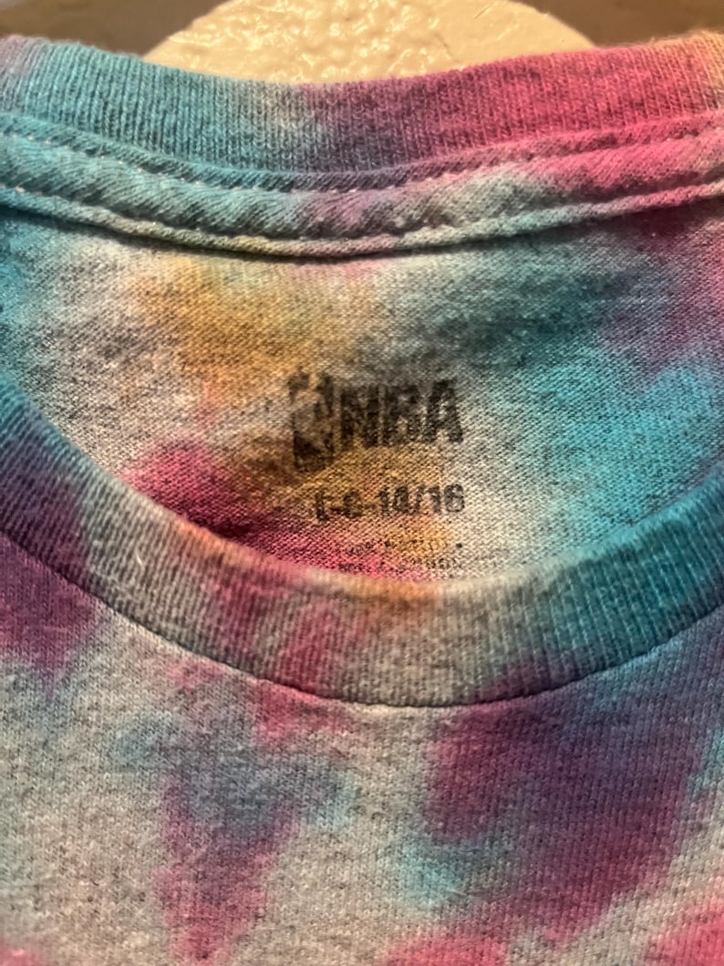 Tim Duncan Spurs Tie Dye T-Shirt Youth Large (14-16) Spiral Jersey Tee image 3