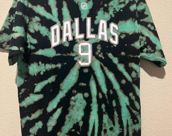 Mike Modano Dallas stars t-shirt jersey Tie Dye Shirt Adult MED – Bleach dyed Spiral Tee multicolor REEBOK Dal M MEDIUM