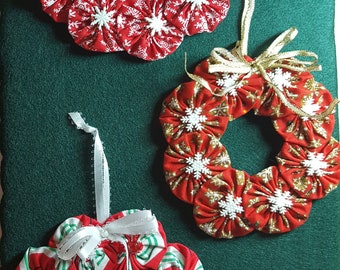 Large YoYo Wreath Ornaments - Listing price is for 1 ornament