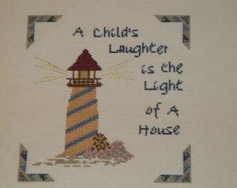 A Child's Laughter is the Light of a House Counted Cross Stitch Unframed