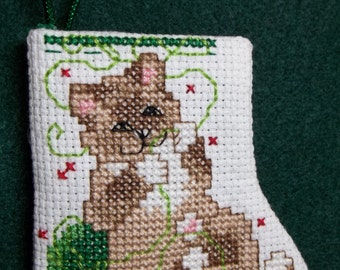 Kitty Ready to Fill Counted Cross Stitch Stocking Ornament