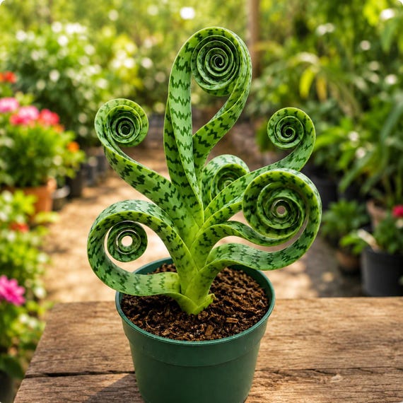 Rare Spiral Snake Plant Live | Curly Sansevieria Cylindrica in Pot | Exotic Indoor Houseplant | Air Purifying Plant | Unique Home Decor Gift