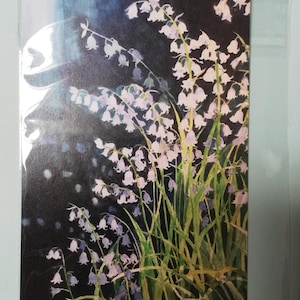 Aquarelle de jacinthes des bois, carte postale aquarelle de jacinthes des bois, oeuvre d'art de jacinthes des bois, carte postale de jacinthes des bois