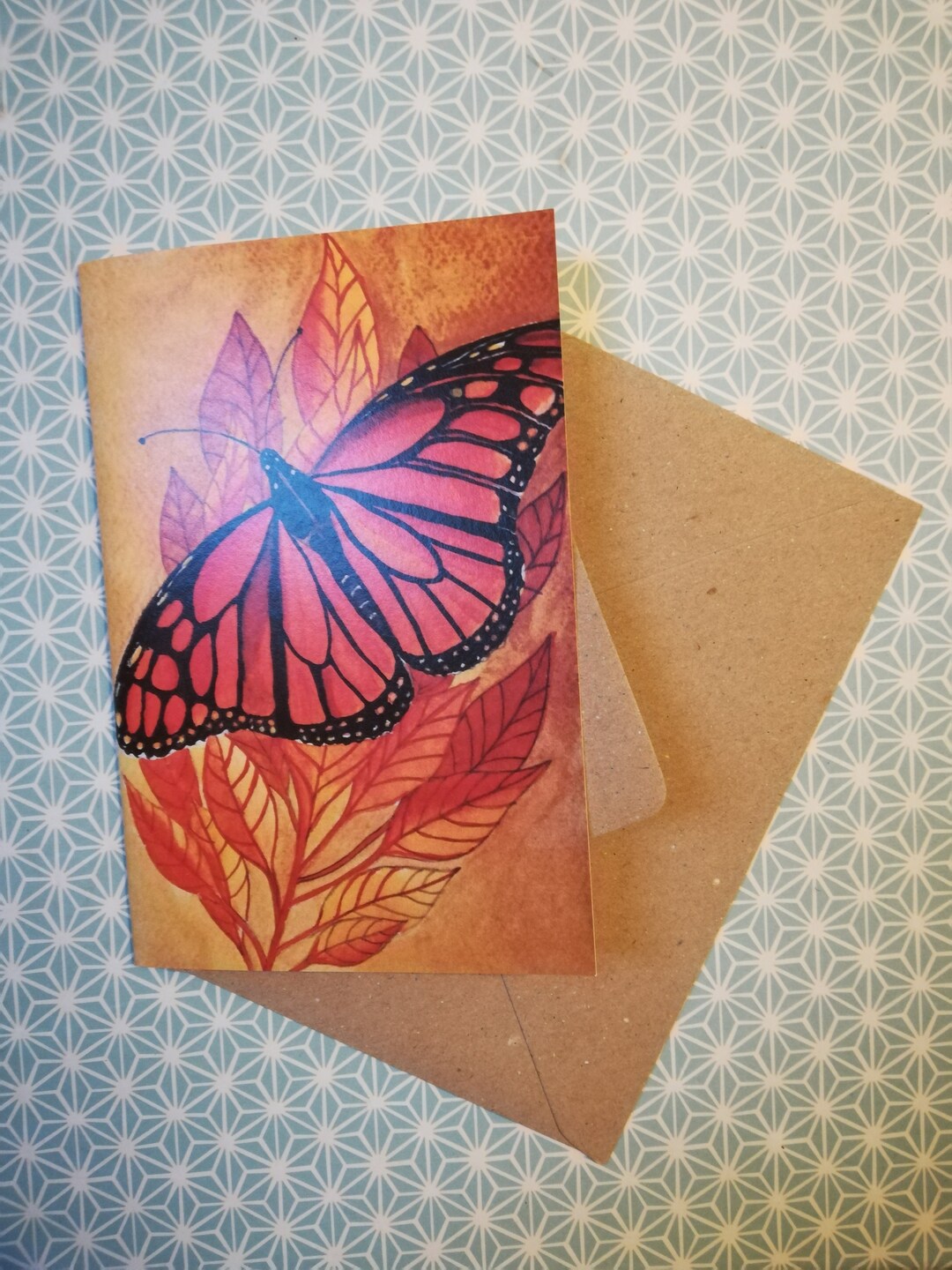 Monarch Butterfly Greeting Card,monarch Butterfly Blank Watercolour Art ...