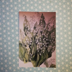 Carte postale muguet,carte postale aquarelle muguet,oeuvre d'art muguet,carte postale peinture muguet.