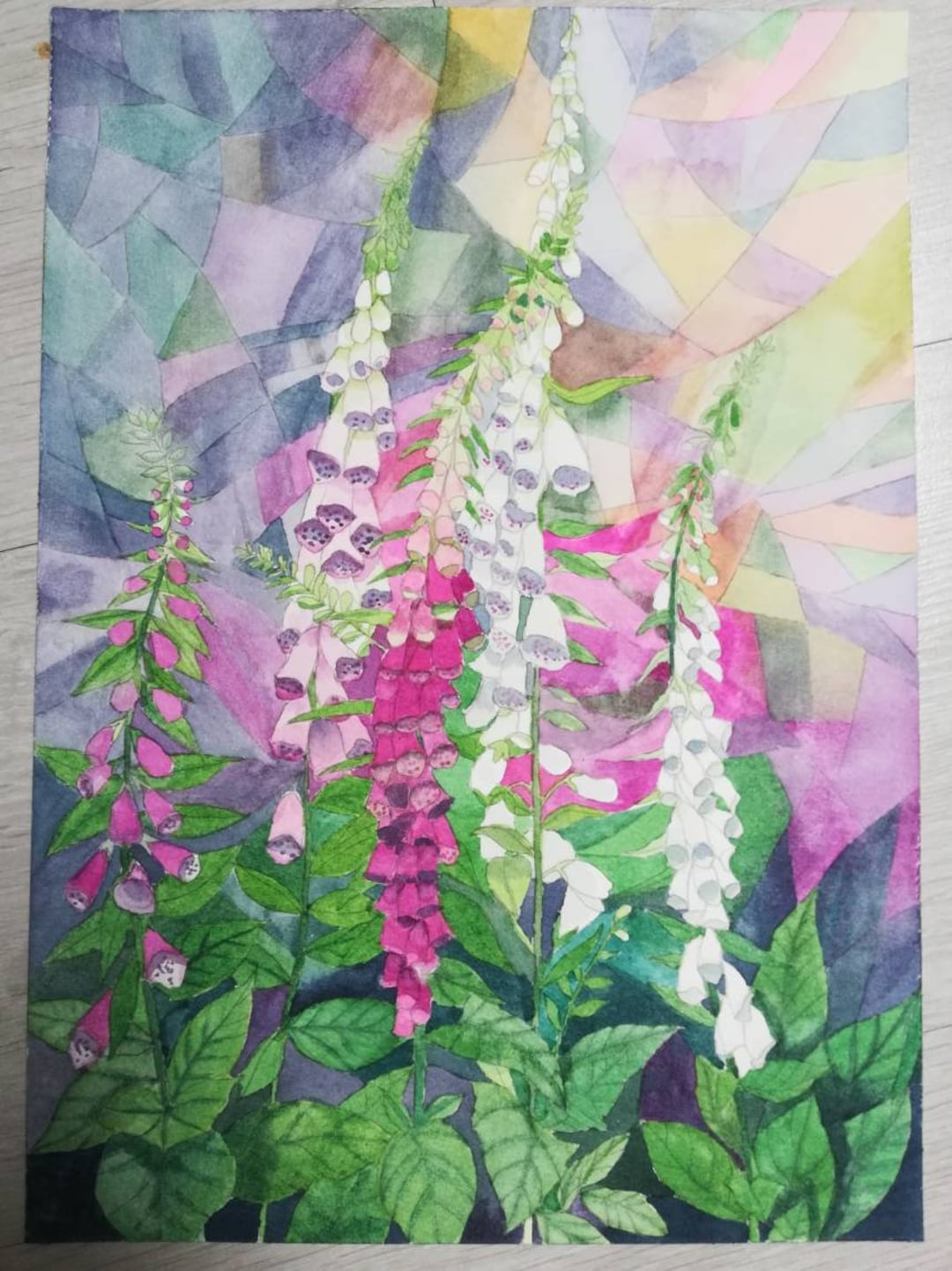 Foxgloves Watercolor Painting, Foxgloves Wall Decor, Foxgloves Wall Art ...