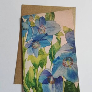 Blauer Mohn, Grußkarte Blauer Mohn, Blumenbild, Blumenbild, Grußkarte blauer Mohn, Blumenbild, Kunstkarte Blauer Mohn, Blumenbild