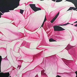 Pink azalea original watercolour painting, pink azalea painting, pink azalea art, pink flower Wall art, pink flower painting, pink azaleas