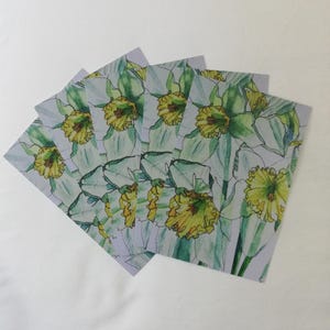 Set von 5 Narzissen Postkarten,Narzissen,Narzissen Postkarte,Narzissen Aquarell,Narzissen Malerei,Narzissen,Narzissen Geschenk,Narzissen Kunstwerk