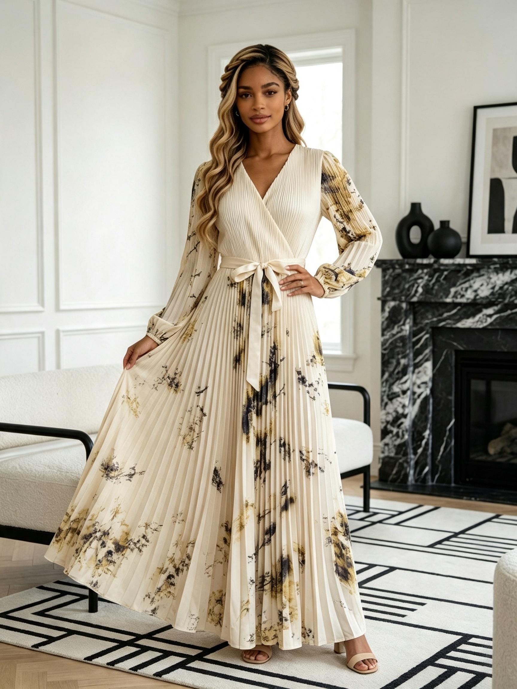 flowy dress with jacket Long Cropped jacket