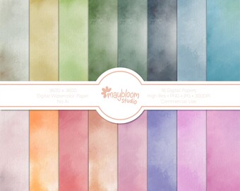 Subtle Pastel Watercolor Digital Paper Pack – Abstract Art Backgrounds (Digital Download)