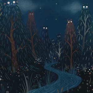 Animated Wallpaper - Cat Forest By Night
