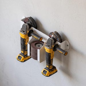 Soporte de pared y organizador de discos para amoladora angular (archivos DXF / soporte simple/doble para corte CNC)