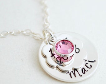 Personalized Name Necklace Hand Stamped Sterling Silver - Etsy