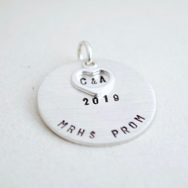 Prom Charm - Personalized Special Date to Remember Charm - Hand Stamped Sterling Silver Jewelry - Formal Dance Keepsake Souvenir