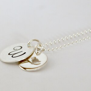 Bird Necklace Custom Jewelry Personalized Initial Necklace Hand Stamped Sterling Silver image 2