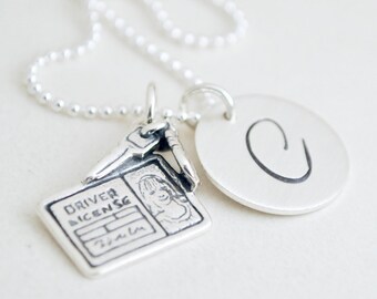 Sweet 16 Personalized Initial Necklace - Custom Sixteenth Birthday - Hand Stamped Sterling Silver Jewelry