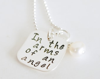 Memorial Necklace Bereavement Remembrance Necklace Hand Stamped Sterling Silver