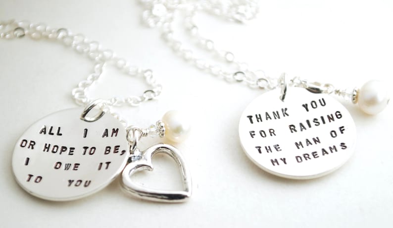 Bride Necklaces Bridal Jewelry - Mother in Law Necklace and Mother Necklace - Hand Stamped shops Sterling Silver Gift from Bride