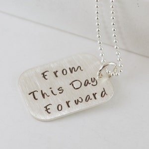 From This Day Forward Sobriety Necklace Recovery Jewelry Hand Stamped Sterling Silver Gift for Him or Her image 4