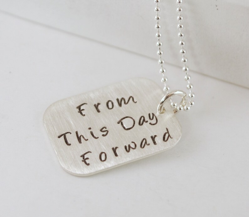From This Day Forward Sobriety Necklace Recovery Jewelry Hand Stamped Sterling Silver Gift for Him or Her image 4
