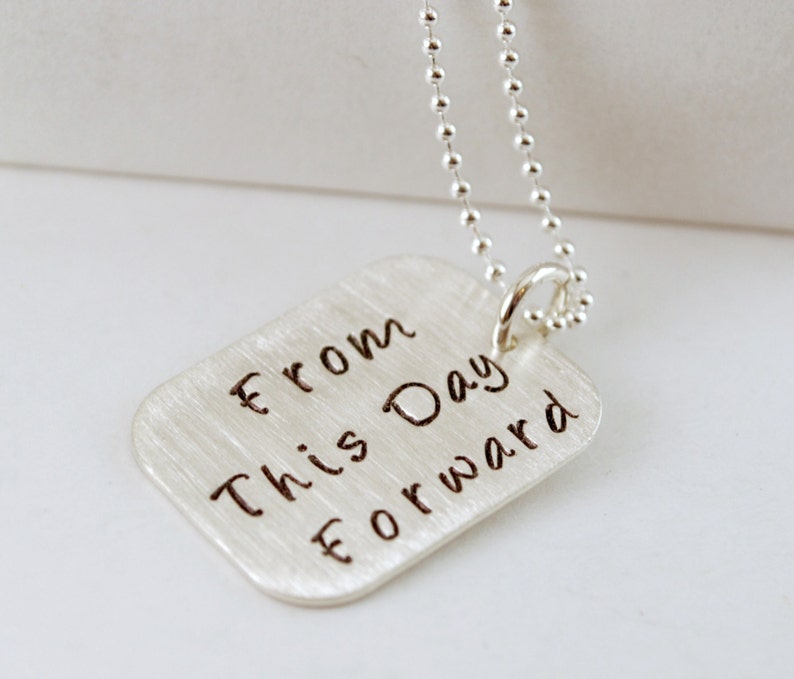 From This Day Forward Sobriety Necklace Recovery Jewelry Hand Stamped Sterling Silver Gift for Him or Her image 1