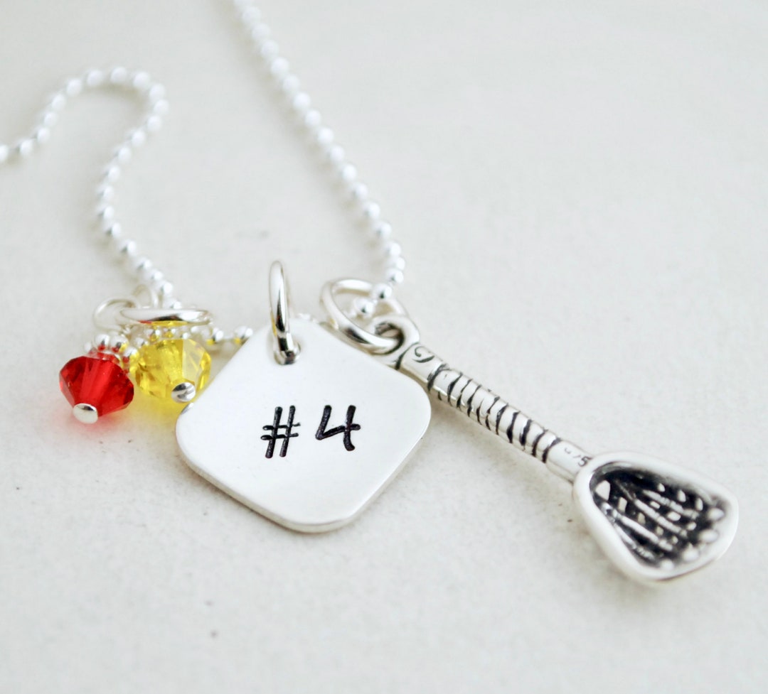 Lacrosse Necklace Team Sports Necklace Personalized Jewelry Hand