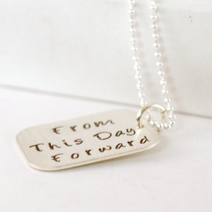 From This Day Forward Sobriety Necklace Recovery Jewelry Hand Stamped Sterling Silver Gift for Him or Her image 2