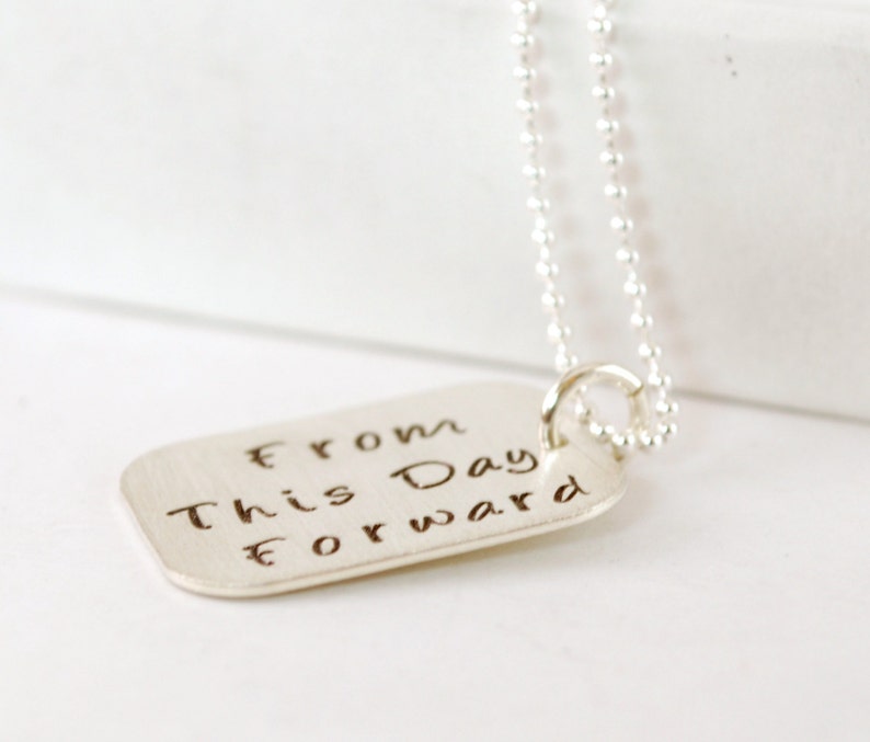 From This Day Forward Sobriety Necklace Recovery Jewelry Hand Stamped Sterling Silver Gift for Him or Her image 2