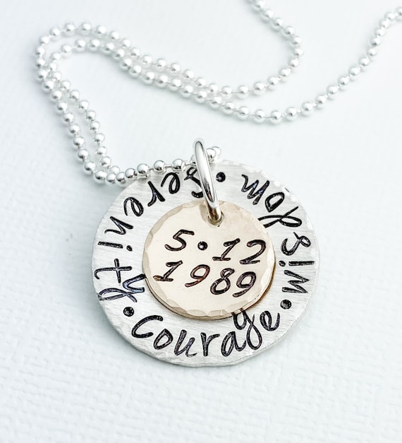 Recovery Custom Date Necklace Personalized Sobriety Gift Recovery Jewelry Anniversary Jewelry Etsy