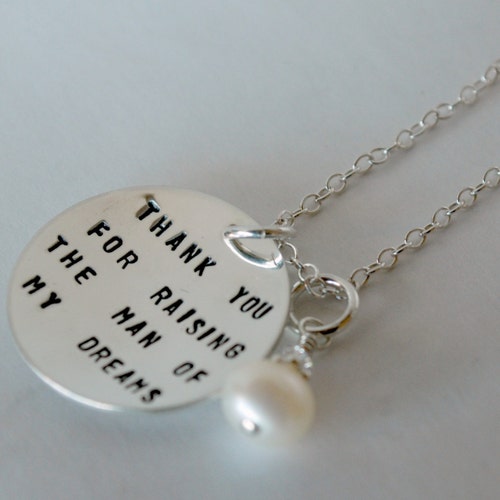 Bride Necklaces Bridal Jewelry - Mother in Law Necklace and Mother Necklace - Hand Stamped shops Sterling Silver Gift from Bride