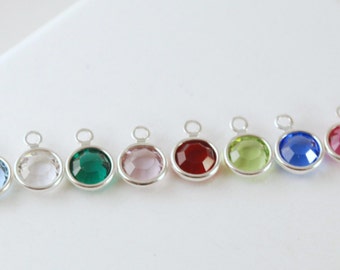 Add a Swarovski Bezel Set Crystal Birthstone Birth Month Color