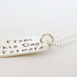 From This Day Forward Sobriety Necklace Recovery Jewelry Hand Stamped Sterling Silver Gift for Him or Her image 3