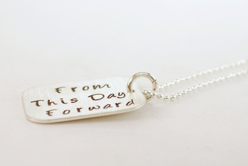 From This Day Forward Sobriety Necklace Recovery Jewelry Hand Stamped Sterling Silver Gift for Him or Her image 3