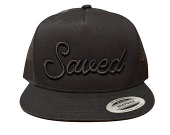 Saved Snapback Hat | Puff Embroidered Raised Lettering