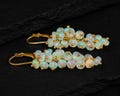 Natural Ethiopian Opal Earrings, AAA White Welo Opal Dangle, 18K Gold Filled Beaded Cluster, 925 Sterling Silver, Handmade Jewelry Gift